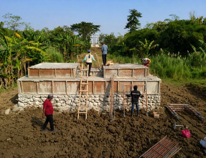 Progres Jembatan Gantung Garuda di Gembongdadi Berlanjut ke Persiapan Pemasangan Tiang Pylon