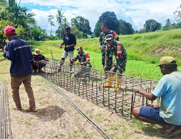 Peran Aktif Babinsa Merauke, Pembangunan Jembatan Garuda di Kampung Candra Jaya Resmi Dimulai