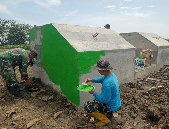 Progres Pembangunan Jembatan Perintis Garuda Terus Berlanjut, Babinsa dan Warga Gotong Royong