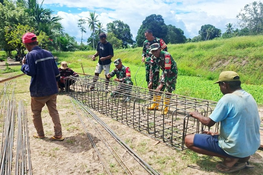 Peran Aktif Babinsa Merauke, Pembangunan Jembatan Garuda di Kampung Candra Jaya Resmi Dimulai