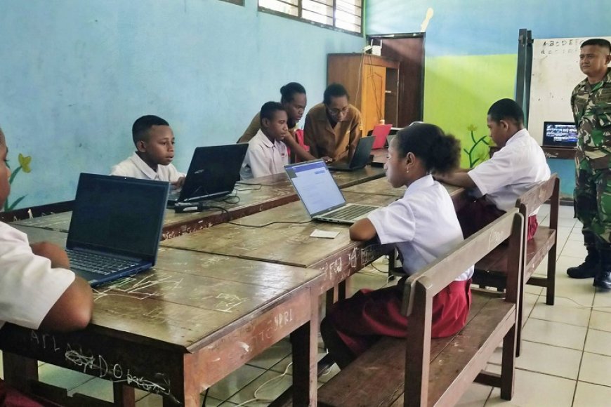 Sukseskan Ujian TKA Gelombang Pertama, Babinsa Berikan Motivasi dan Rasa Aman