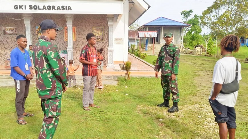 Camping Paskah: Kegiatan Positif Generasi Muda, Babinsa Beri Motivasi dan Bantuan Alat Tulis