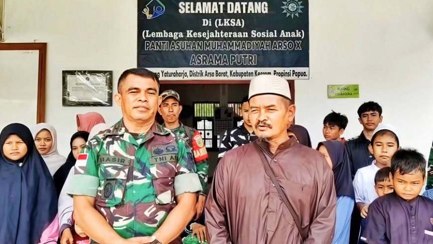TNI Peduli Anak Panti Asuhan, 60 Karung Beras Diserahkan Lewat Koramil Arso