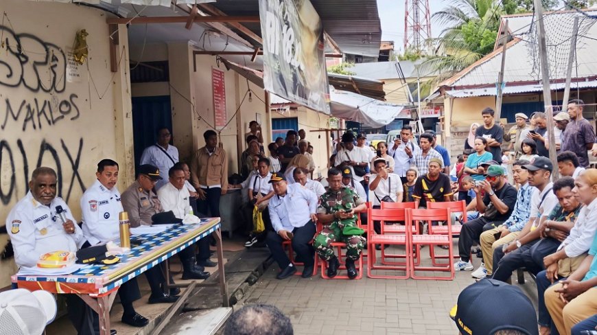 Kodim 1701/Jayapura Dukung Penataan dan Ketertiban Pasar Entrop Kota Jayapura