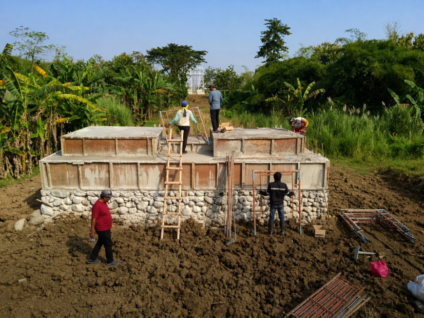 Progres Jembatan Gantung Garuda di Gembongdadi Berlanjut ke Persiapan Pemasangan Tiang Pylon