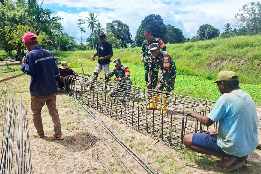 Peran Aktif Babinsa Merauke, Pembangunan Jembatan Garuda di Kampung Candra Jaya Resmi Dimulai