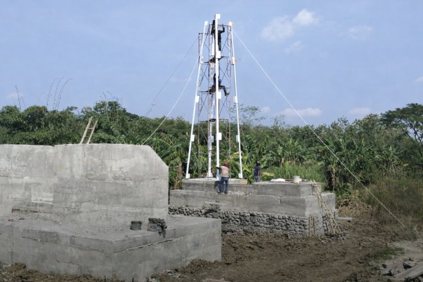 Progres Pembangunan Jembatan Gantung Garuda Kaliwuri Terus Dikebut, Fokus Pemasangan Tiang Pylon Sisi Timur