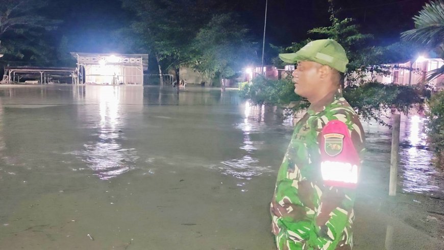 Siaga Banjir: Koramil Arso Pastikan Keselamatan Warga di Tengah Luapan Kali Tami