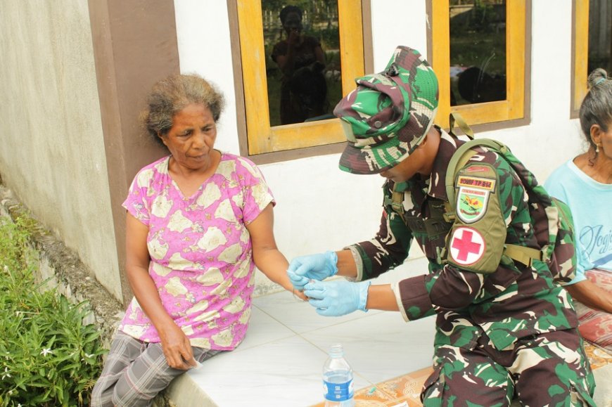 Skrining Malaria Intensif di Distrik Yapsi, Yonif TP 814/JZA dan Puskesmas Turun Langsung Putus Rantai Penularan