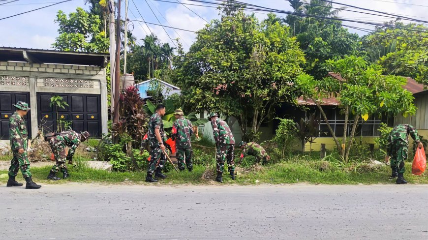 Koramil Sentani Turut Serta Aksi Jumat Bersih Pemkab Jayapura