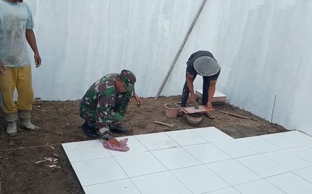 Babinsa Madukara Dampingi Pembangunan KDKMP di Desa Pakelen