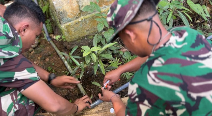 Prajurit Yonif TP 860/NSK Bangun Harapan Baru Warga Kampung Botawa Lewat Program TNI Manunggal Air