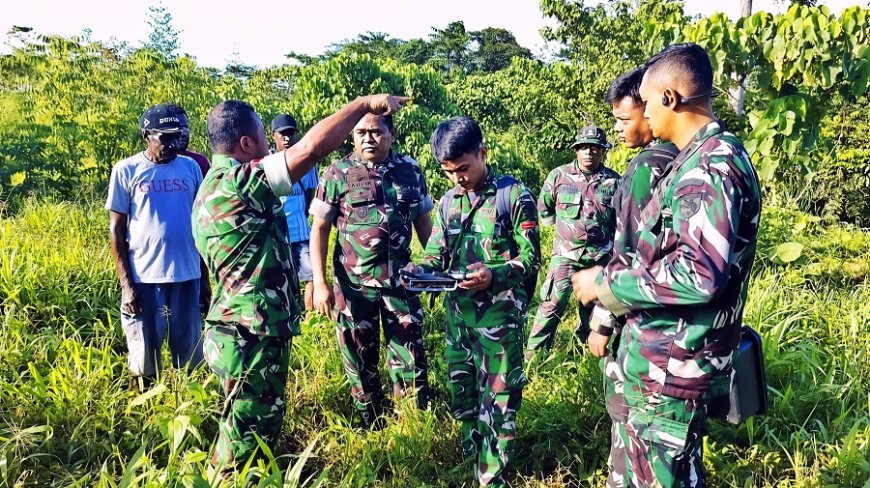 Libatkan Tokoh Adat dan Pemilik Hak Ulayat, Asren dan Dandim Survei Lokasi Pembangunan Yon Armed