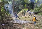 Gotong Royong Babinsa dan Warga Awali Pembangunan Jembatan Gantung Garuda di Kali Bebek