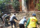 Gotong Royong TNI dan Masyarakat Percepat Pembangunan Jembatan Garuda Beton di Desa Harjasari