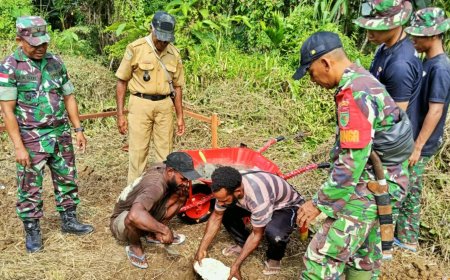 Danramil 1701-04/Arso Pimpin Ground Breaking Jembatan Garuda Tahap III di Kabupaten Keerom