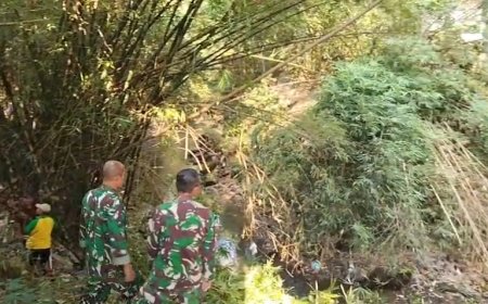 Persiapan Pembangunan, Pembersihan Lahan Jembatan Garuda Kali Bebek Dilaksanakan Bersama Babinsa dan Warga