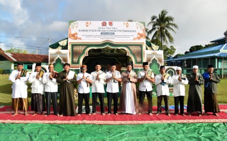 Dandim Merauke Ikuti Sholat Idul Adha 1447 H, Perkuat Nilai Keimanan dan Kepedulian Sosial