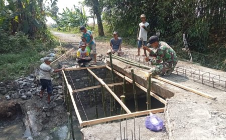Pembangunan Jembatan Garuda Sungai Situri Mulai Dikerjakan untuk Hubungkan Lebeteng dan Brekat