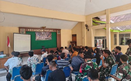 Kodim 0712 Tegal Gelar Nobar Gembira Piala Dunia 2026 Bersama Masyarakat Di Pendopo Kecamatan Warureja