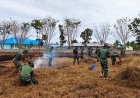 Semangat TNI dan Warga Tanah Miring, Kerja Bakti Bersihkan Lapangan Sambut HUT ke-81