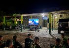 Prajurit Yonif TP 860/NSK Perkuat Soliditas Lewat Nobar Layar Tancap, Bangun Kebersamaan di Tengah Kesibukan Tugas