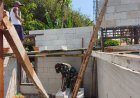 Rumah Pak Toid Mulai Tampak Utuh Kusen Terpasang Berkat Gotong Royong TMMD