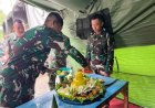 Syukuran Ulang Tahun Prajurit Bulan Juli, Yonif TP 860/NSK Perkuat Kebersamaan dan Jiwa Korsa di Waropen