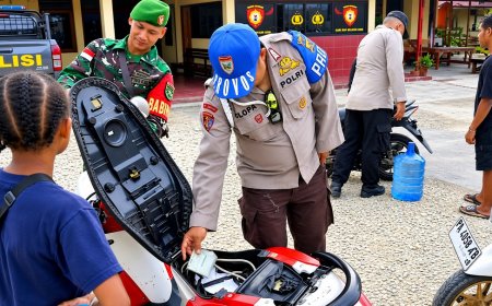 Sinergi Koramil Arso dan Polsek Razia Gabungan Ciptakan Kamtibmas Kondusif di Wilayah Perbatasan