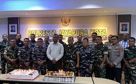Sinergitas Tanpa Batas: Dandim 1701/Jayapura Sambangi Polresta Beri Kejutan HUT Bhayangkara ke-80