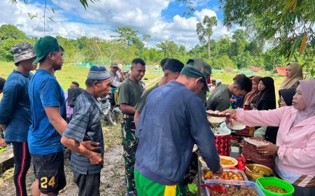 Semangat Gotong Royong Yonif TP 820/DAAI di Mimika