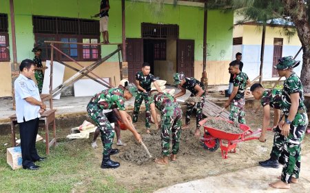 Kodim 1707/Merauke Wujudkan Harapan Pendidikan Melalui Rehabilitasi SMP Negeri Urumb