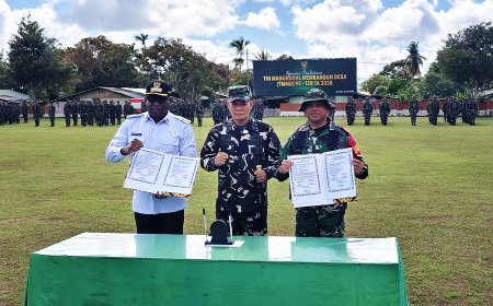 TMMD ke-129 Resmi Buka, TNI dan Pemda Bangun Kampung Wanam Untuk Kesejahteraan Masyarakat