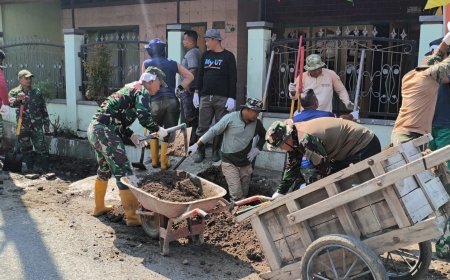 Personel Satgas TMMD Sengkuyung Tahap III Langsung Bergerak Kerjakan Sasaran Fisik Usai Upacara Pembukaan