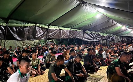 Perkuat Mental Spiritual di Medan Tugas, Prajurit Yonif TP 860/NSK Gelar Pengajian dan Yasinan Rutin di Waropen