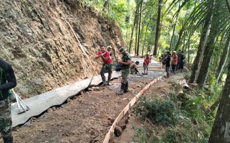 Semangat Gotong Royong Antar Rabat Beton TMMD Capai 12 Persen