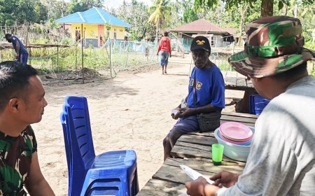 Warga Kampung Wanam Sambut Hangat Satgas TMMD ke-129 Kodim 1707/Merauke