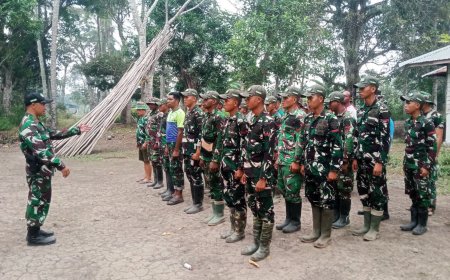 Komandan SSK Satgas TMMD ke-129 Kodim 1707/Merauke Tekankan Disiplin dan Semangat Kerja