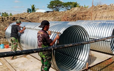Kebersamaan TNI dan Masyarakat: Pembangunan 15 Jembatan Aramco di Merauke Terus Dikebut