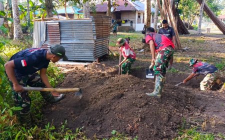 Satgas TMMD Kodim 1707/Merauke Wujudkan Hidup Lebih Bersih dan Sehat Melalui Pembangunan MCK