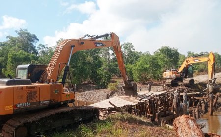 Jembatan Penghubung Antar Kampung di Wanam Mulai Dibangun Satgas TMMD ke-129