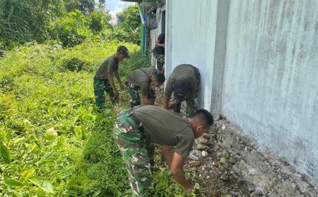 Karya Bhakti Yonif TP 860/NSK di Masjid Al-Fallah, Wujud Nyata Kemanunggalan TNI dan Rakyat