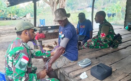 Satgas TMMD ke-129, Hadirkan Layanan Kesehatan Untuk Warga Kampung Wanam