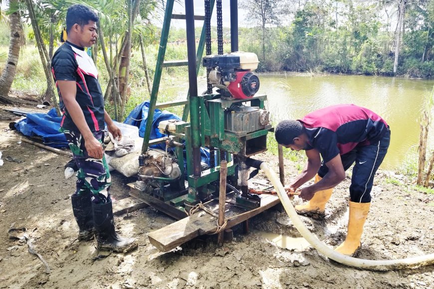 Kodim 1707/Merauke Hadir, Wujudkan Air Bersih Untuk Warga Serapu