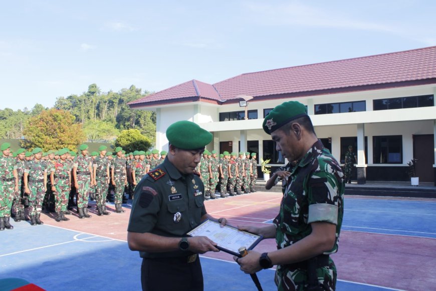 Lepas Wakil Komandan, Yonif TP 809/NTM Gelar Acara Korps Raport Pindah Satuan