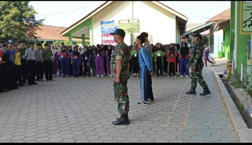 Babinsa Koramil 16/Margasari Tanamkan Disiplin dan Jiwa Nasionalisme kepada Siswa Baru SMK Ma'arif Margasari
