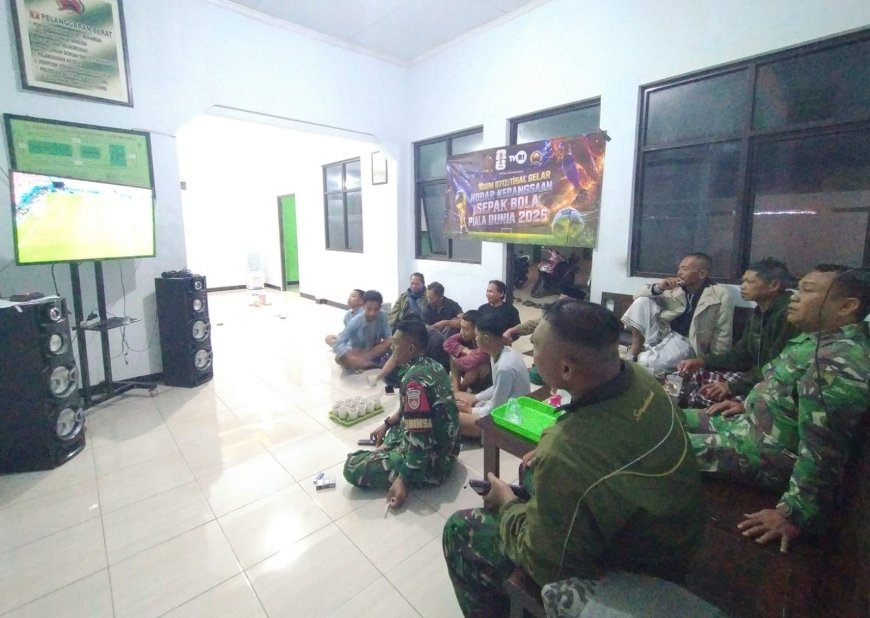 Kodim 0712/Tegal Kembali Gelar Nobar Gembira Piala Dunia 2026 di 14 Titik Bersama Masyarakat