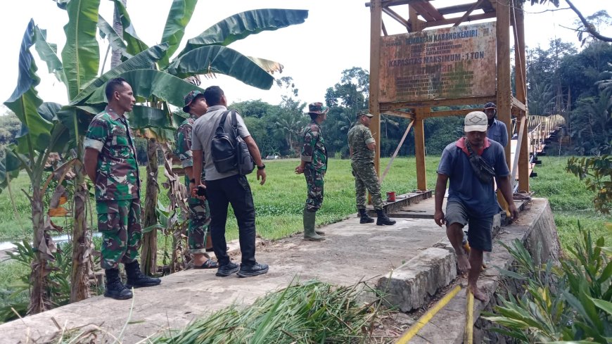 Dandim Banjarnegara Pastikan Rehab Jembatan Garuda Tahap IV Tepat Sasaran dan Sesuai Spesifikasi
