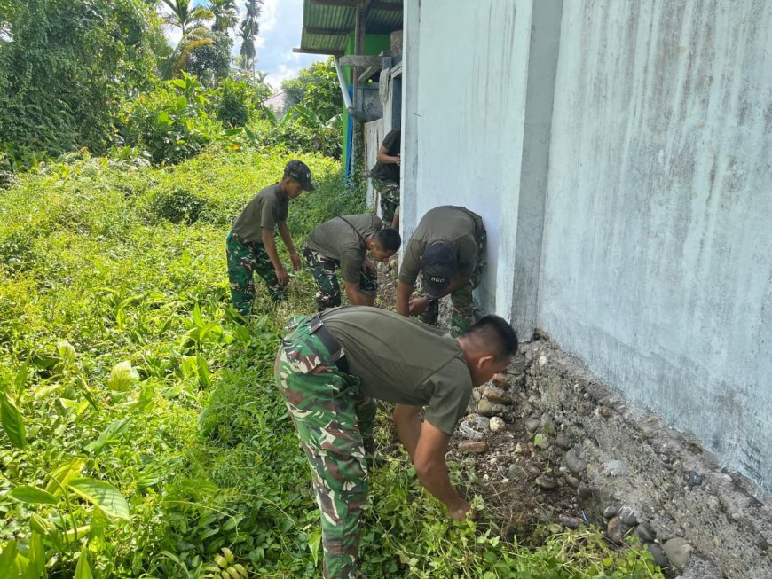 Karya Bhakti Yonif TP 860/NSK di Masjid Al-Fallah, Wujud Nyata Kemanunggalan TNI dan Rakyat