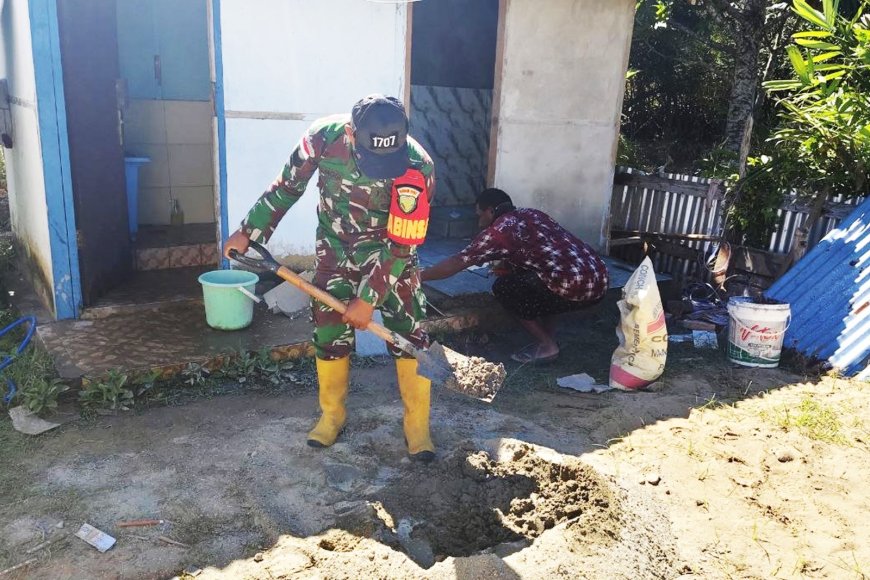 Gotong Royong TNI, Mahasiswa dan Warga, Rehabilitasi Gereja Serta Pembangunan MCK di Serapu